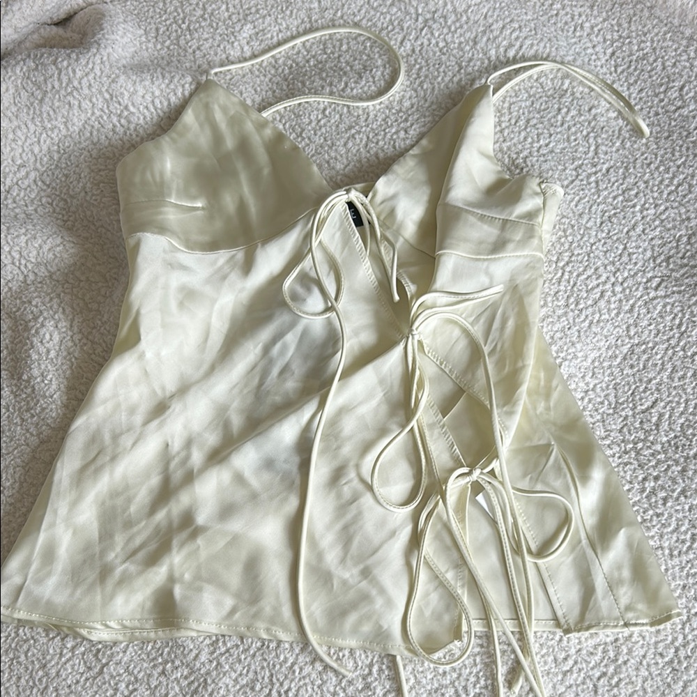 Lioness Cream Tie Front Camisole